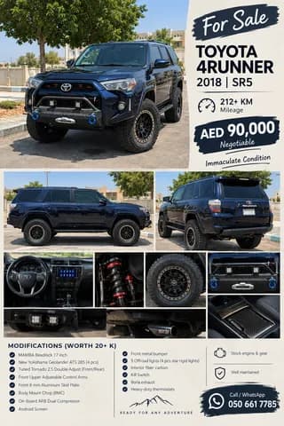 تويوتا 4 رنر SR5 2018 مستعملة تويوتا 4 رنر SR5 2018 مستعملة للبيع