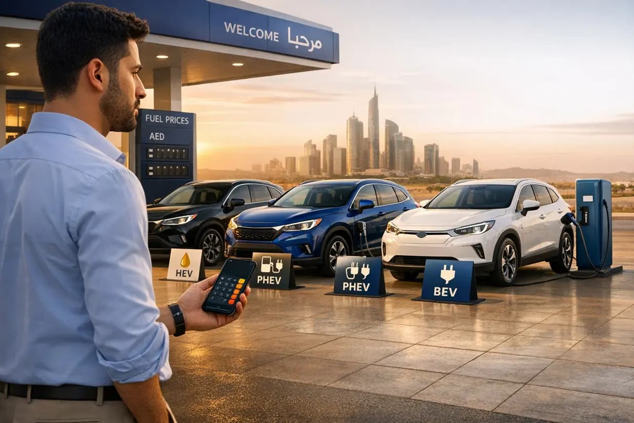 Hybrid, Plug-In or Full EV in 2026? A GCC Buyer's Math With Today's Petrol Prices Hybrid, Plug-In or Full EV in 2026? A GCC Buyer's Math With Today's Petrol Prices
